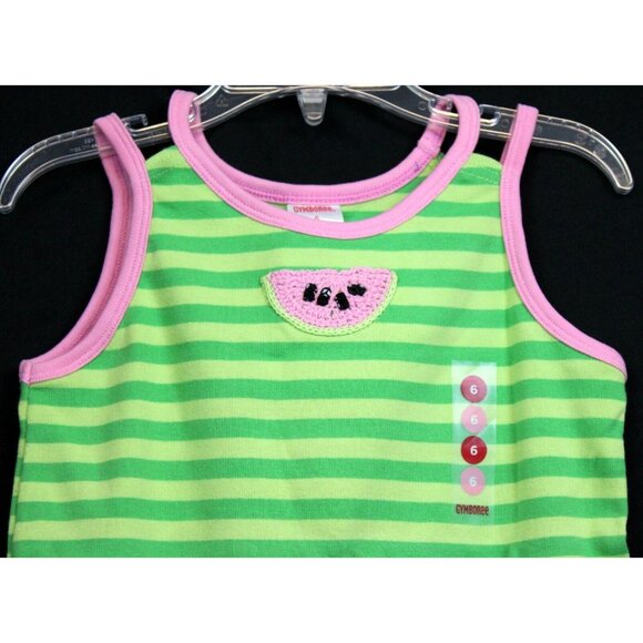 NWT 2006 Gymboree Tutti Fruity 4pc Outfit sz 6 Tank Capris Sunglasses Flip Flop - Picture 3 of 16